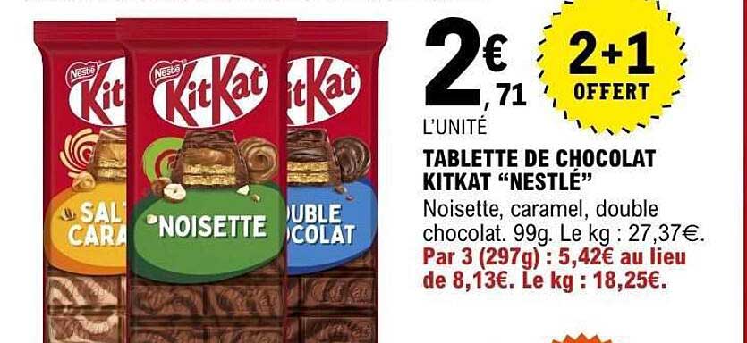 TABLETTE DE CHOCOLAT KITKAT "NESTLÉ"