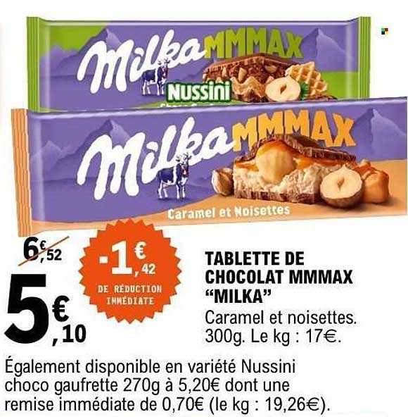 TABLETTE DE CHOCOLAT MMMAX "MILKA"