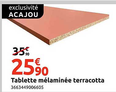 Tablette mélaminée terracotta