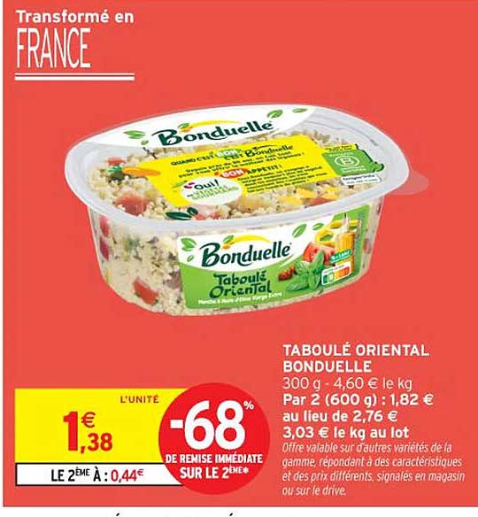 TABOULÉ ORIENTAL BONDUELLE