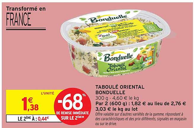 TABOULÉ ORIENTAL BONDUELLE