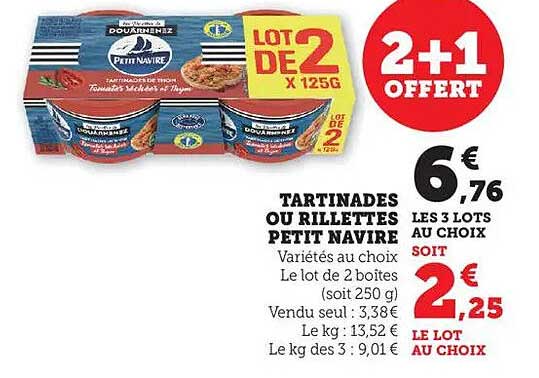TARTINADES OU RILLETTES PETIT NAVIRE