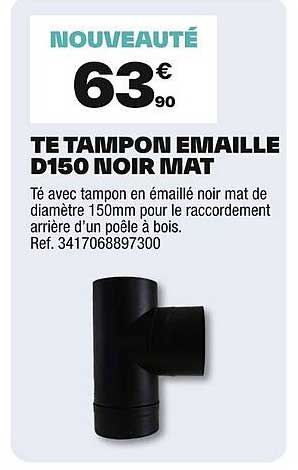 TE TAMPO EMMAILLE D150 NOIR MAT