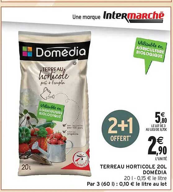 TERREAU HORTICOLE 20L DOMÉDIA