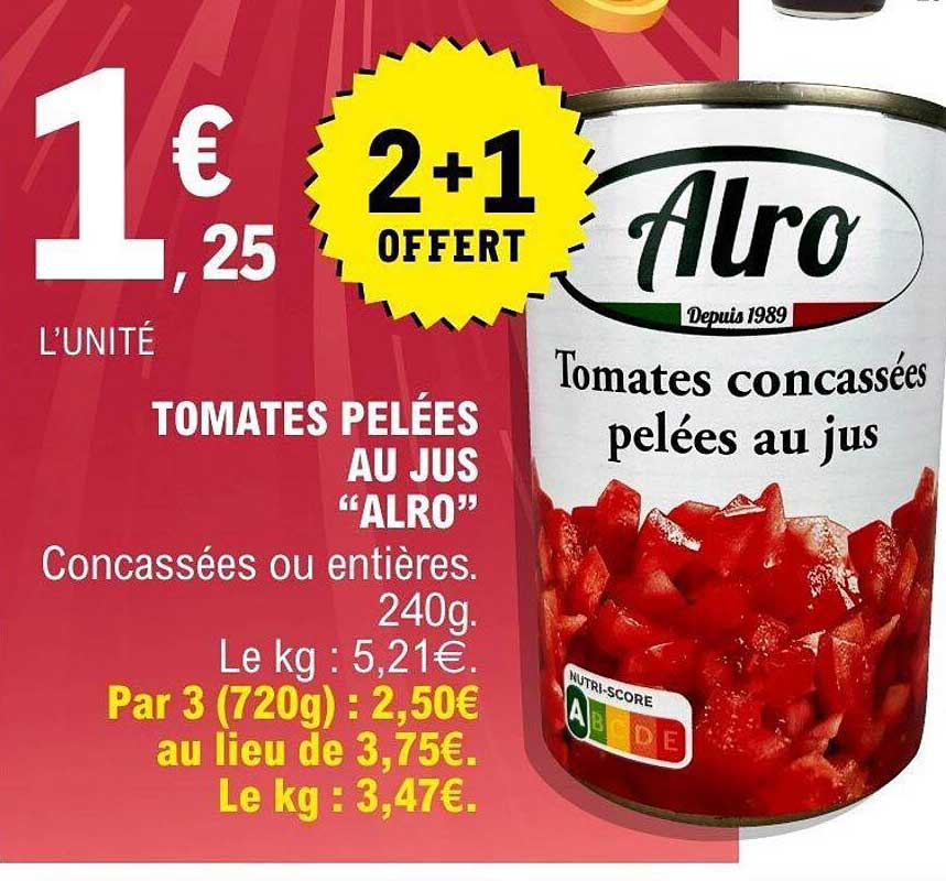 TOMATES PELÉES AU JUS "ALRO"