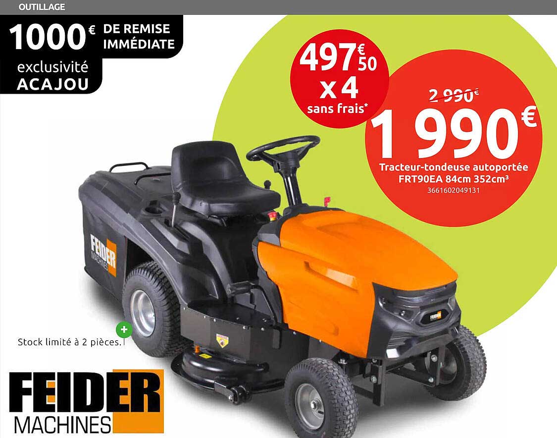 Tracteur-tondeuse autoportée FRT90EA 84cm 352cm³