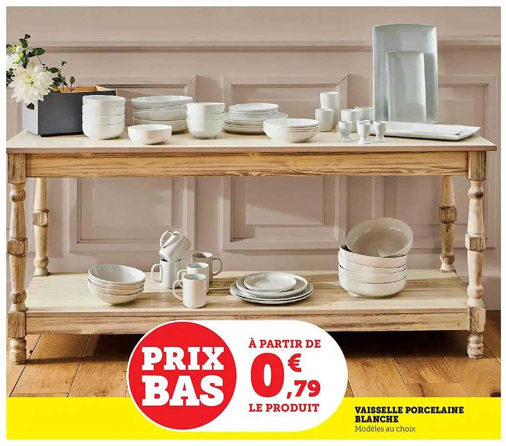 VAISSELLE PORCELAINE BLANCHE