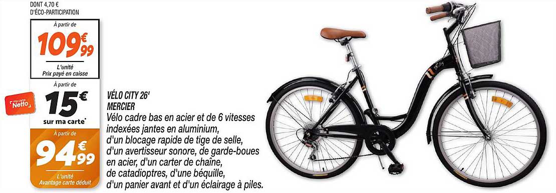 VÉLO CITY 26' MERCIER