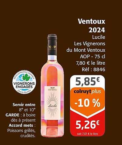 Ventoux 2024 Lucile Les Vignerons du Mont Ventoux AOP - 75 cl