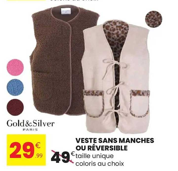 VESTE SANS MANCHES OU RÉVERSIBLE