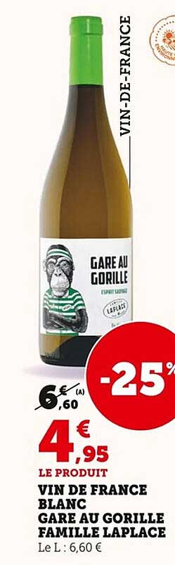 VIN DE FRANCE BLANC GARDE AUGORILLE FAMILLE LAPLACE