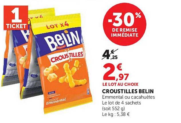 1 TICKET -30% DE REMISE IMMÉDIATE CROUSTILLES BELIN