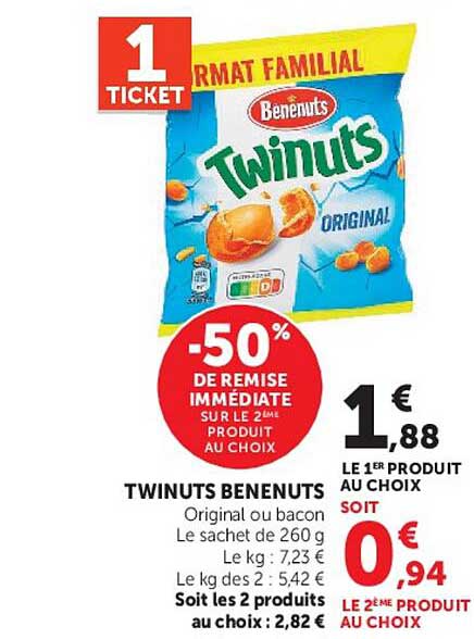 1 TICKET FORMAT FAMILIAL Bénénuts Twिनuts Original