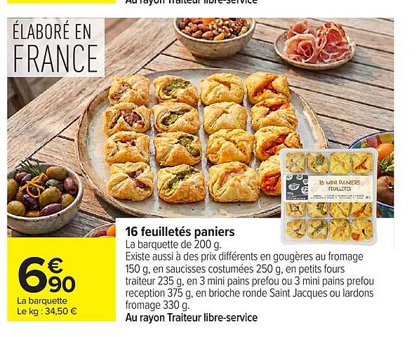 16 feuilletés paniers