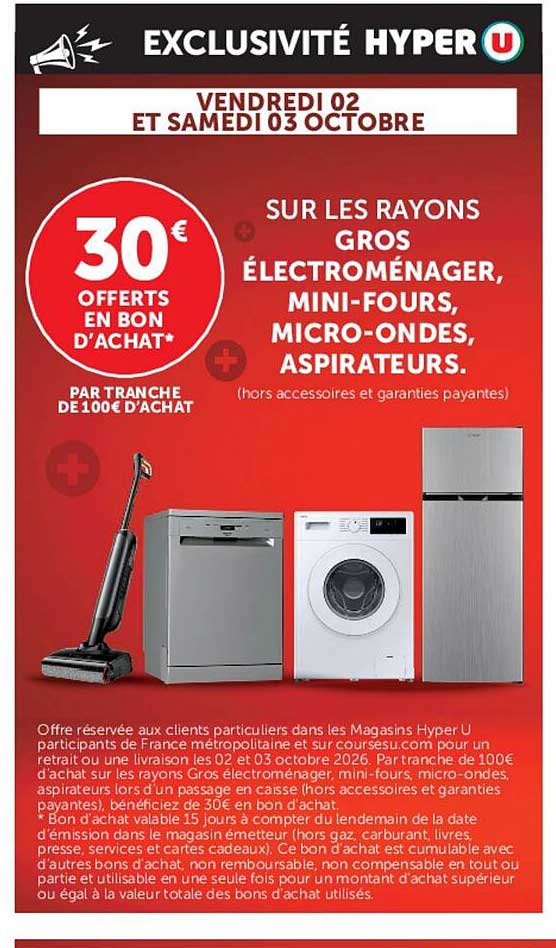 30€ offerts en bon d'achat*