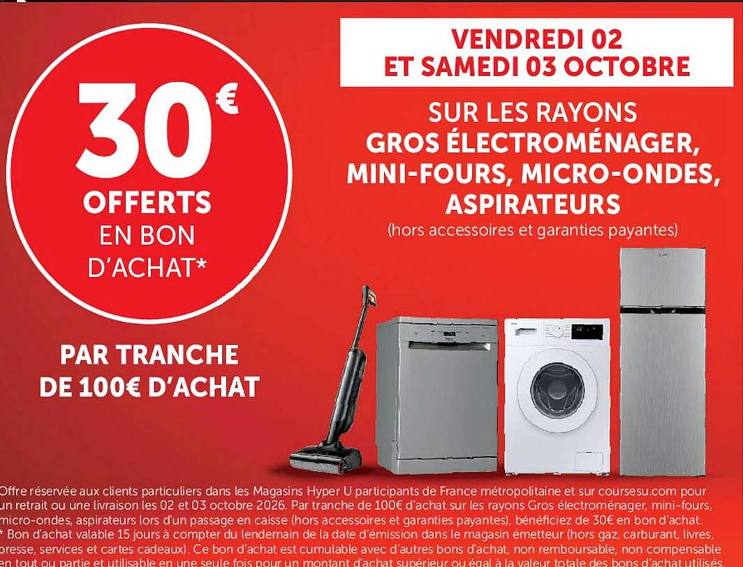 30€ offerts en bon d'achat*
