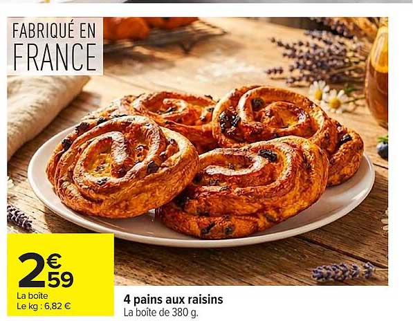 4 pains aux raisins