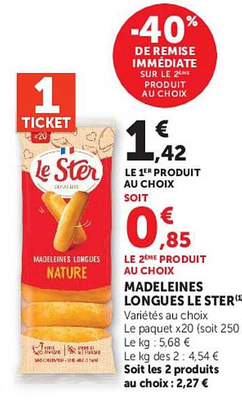 -40% DE REMISE IMMÉDIATE SUR LE 2ÈME PRODUIT AU CHOIX