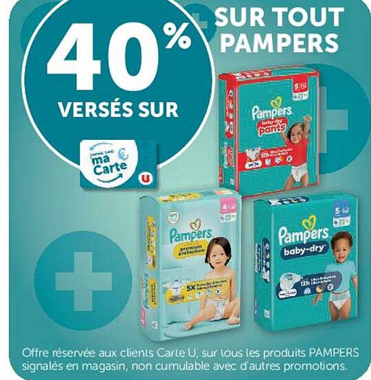 40% VERSÉS SUR SUR TOUT PAMPERS
