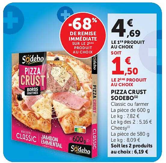 -68% de remise immédiate sur le 2ème produit au choix