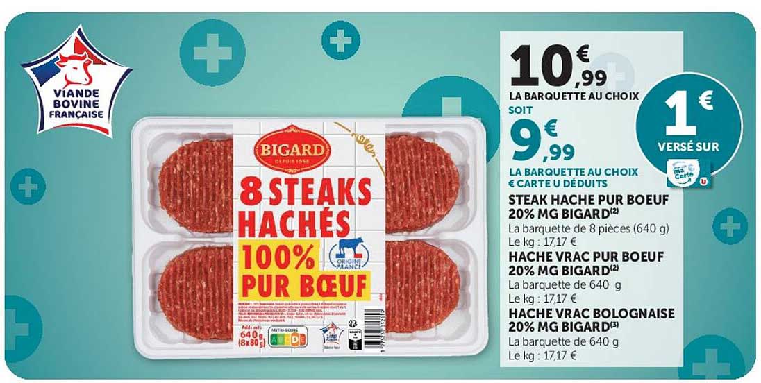 8 STEAKS HACHÉS 100% PUR BŒUF