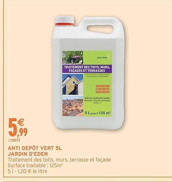 ANTI DÉPÔT VERT 5L JARDIN D'EDEN