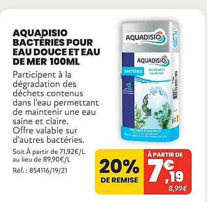 AQUADISIO BACTÉRIES POUR EAU DOUCE ET EAU DE MER 100ML