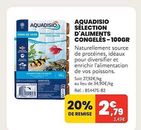 AQUADISIO SELECTION D'ALIMENTS CONGELES -100GR