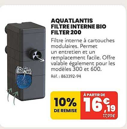 AQUATLANTIS FILTRE INTERNE BIO FILTER 200