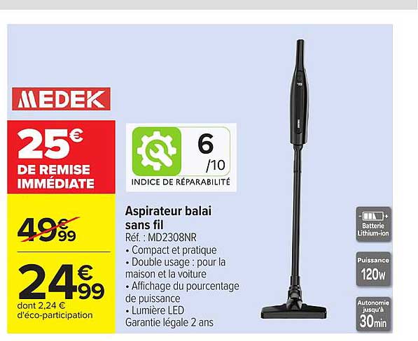 Aspirateur balai sans fil