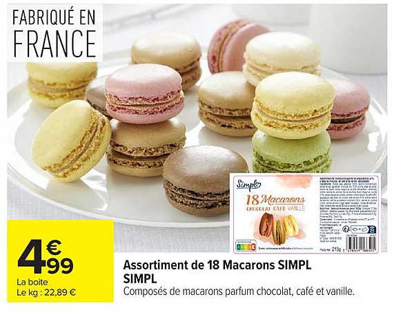 Assortiment de 18 Macarons SIMPL SIMPL