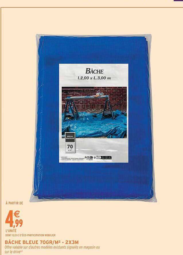 BÂCHE BLEUE 70GR/M² - 2X3M