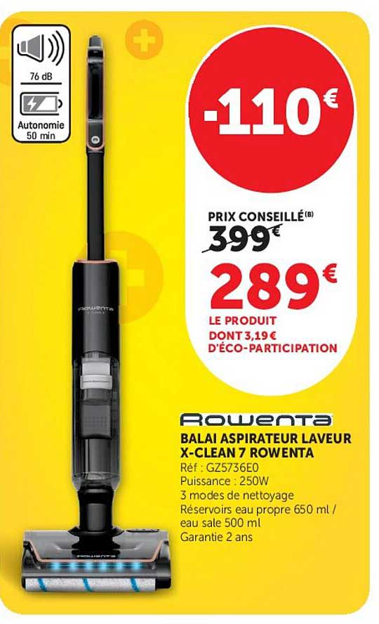 BALAI ASPIRATEUR LAVEUR X-CLEAN 7 ROWENTA