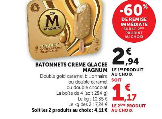 BATONNETS CREME GLACEE MAGNUM
