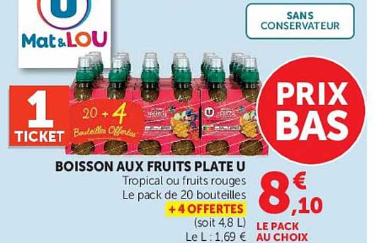 BOISSON AUX FRUITS PLATE U