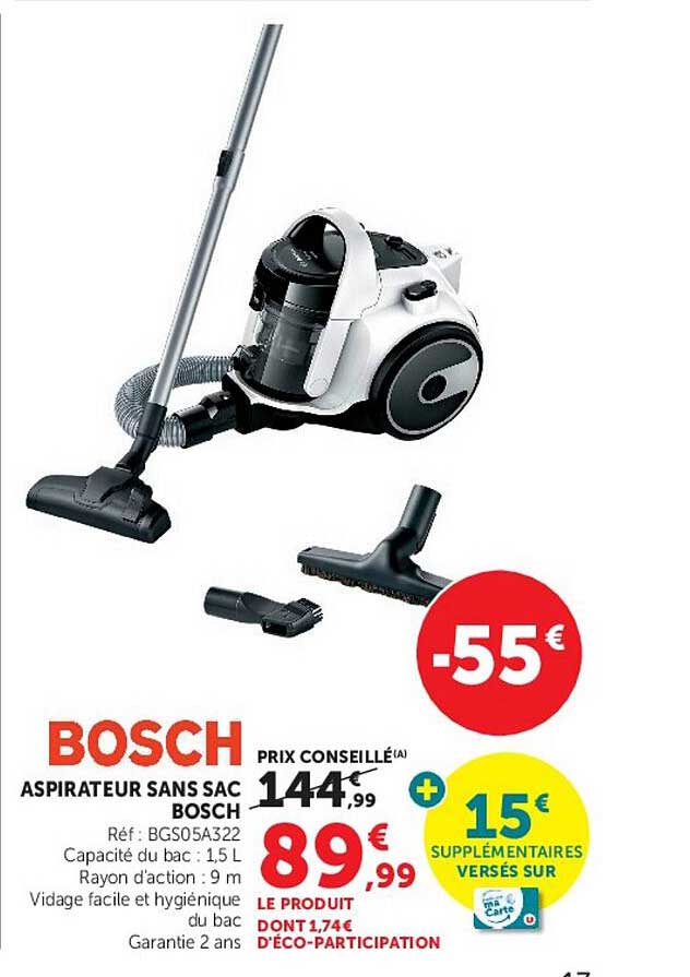 BOSCH ASPIRATEUR SANS SAC BOSCH
