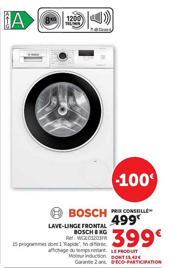 BOSCH LAVE-LINGE FRONTAL BOSCH 8 KG