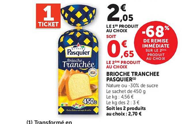 BRIOCHE TRANCHÉE PASQUIER