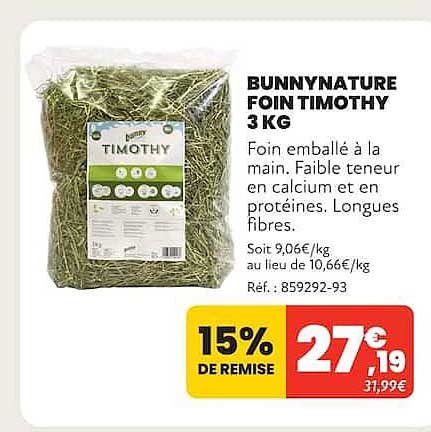 BUNNYNATURE FOIN TIMOTHY 3 KG