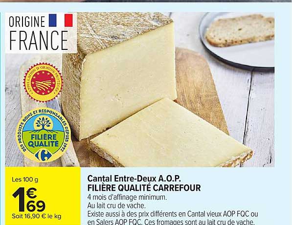 Cantal Entre-Deux A.O.P. FILIÈRE QUALITÉ CARREFOUR