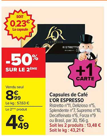 Capsules de Café L'OR ESPRESSO