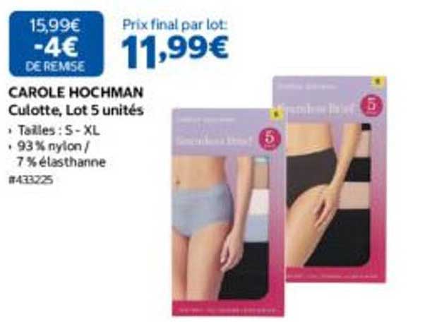CAROLE HOCHMAN Culotte, Lot 5 unités