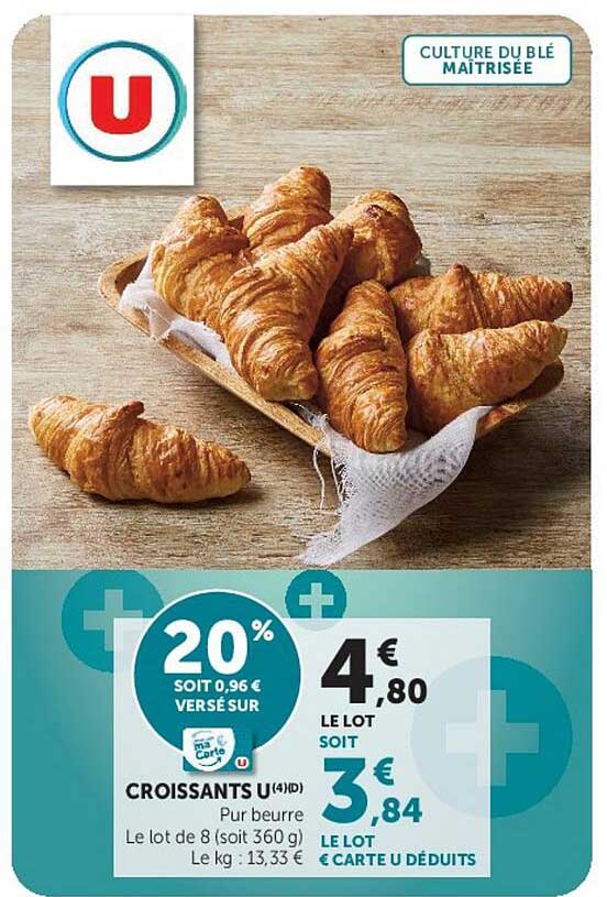 CROISSANTS U (4)(D) Pur beurre