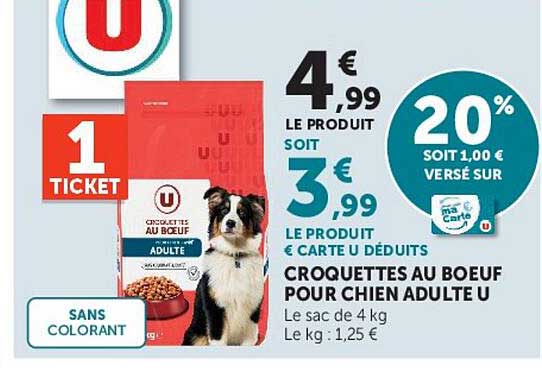 CROQUETTES AU BOEUF POUR CHIEN ADULTE U