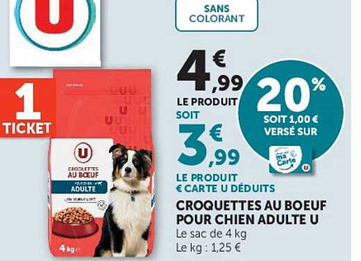 CROQUETTES AU BOEUF POUR CHIEN ADULTE U