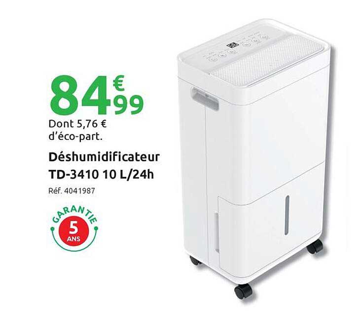 Déshumidificateur TD-3410 10 L/24h