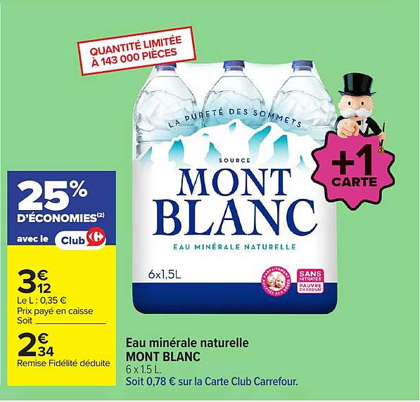 Eau minérale naturelle MONT BLANC
