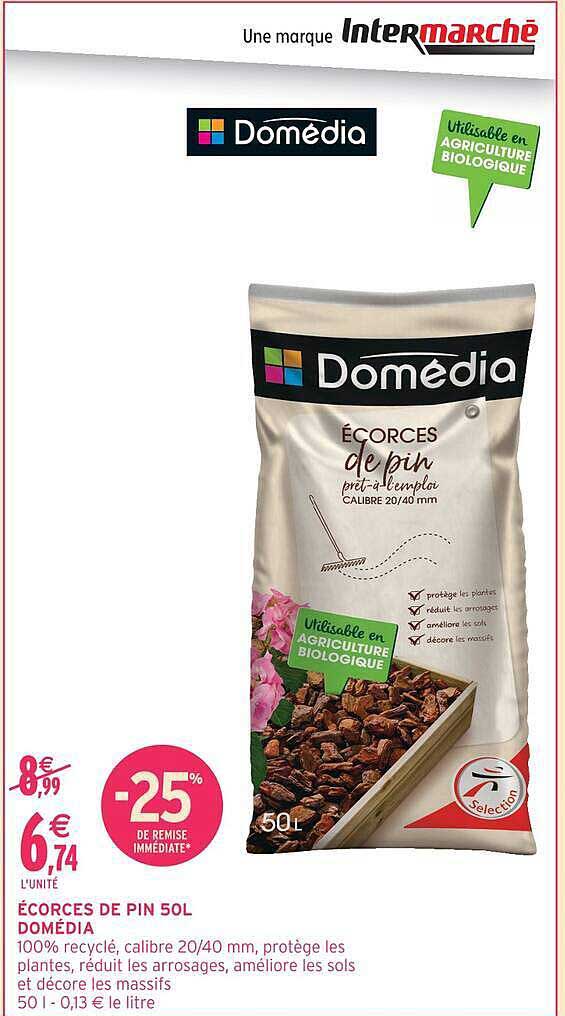ÉCORCES DE PIN 50L DOMÉDIA