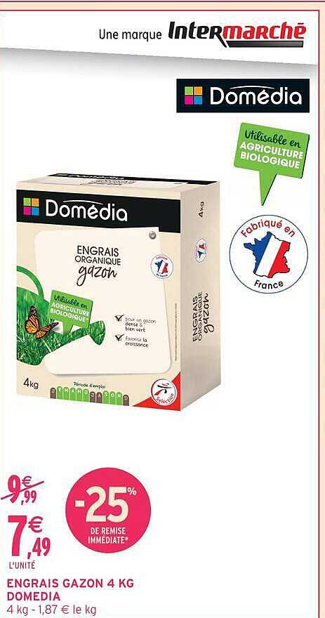 ENGRAIS GAZON 4 KG DOMEDIA