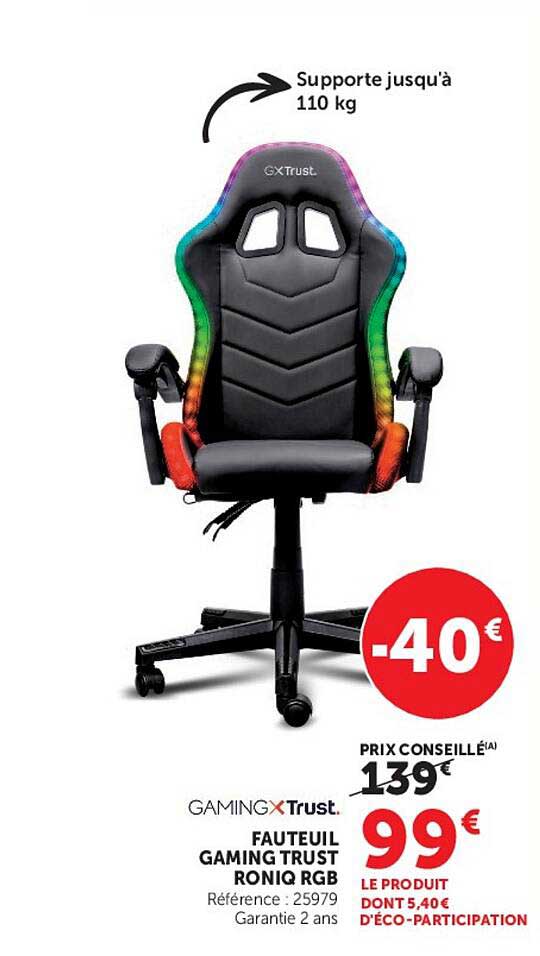 FAUTEUIL GAMING TRUST RONIQ RGB